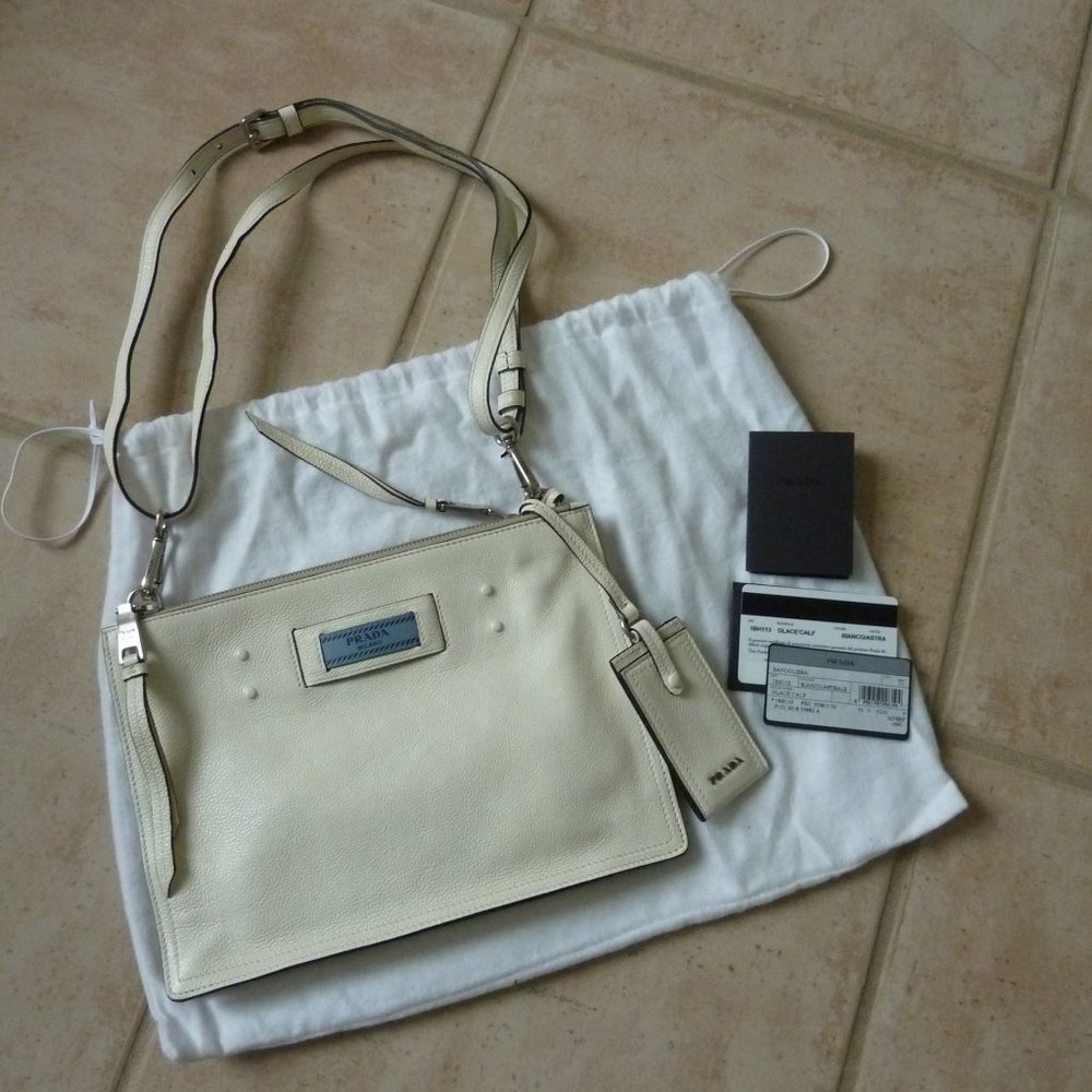 PRADA Etiquette Glace Logo Shoulder Crossbody Bag